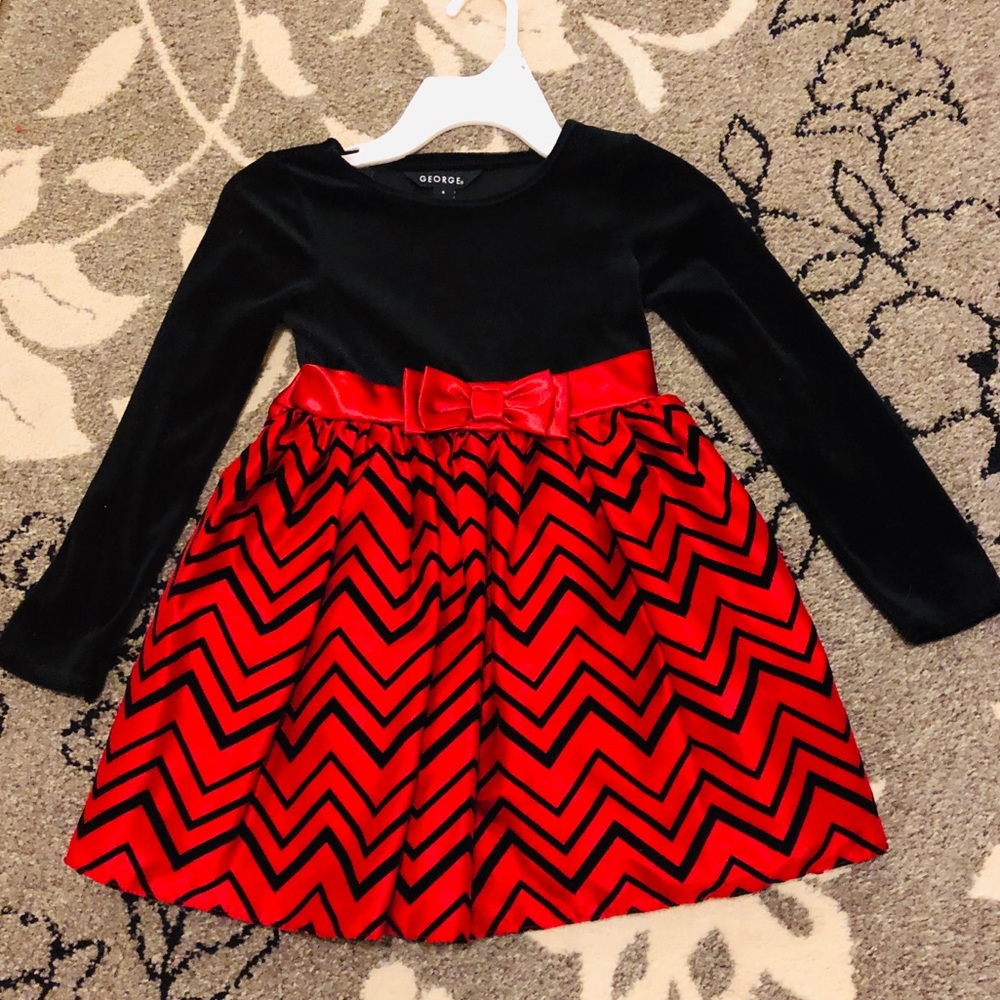 Red and black holiday dress